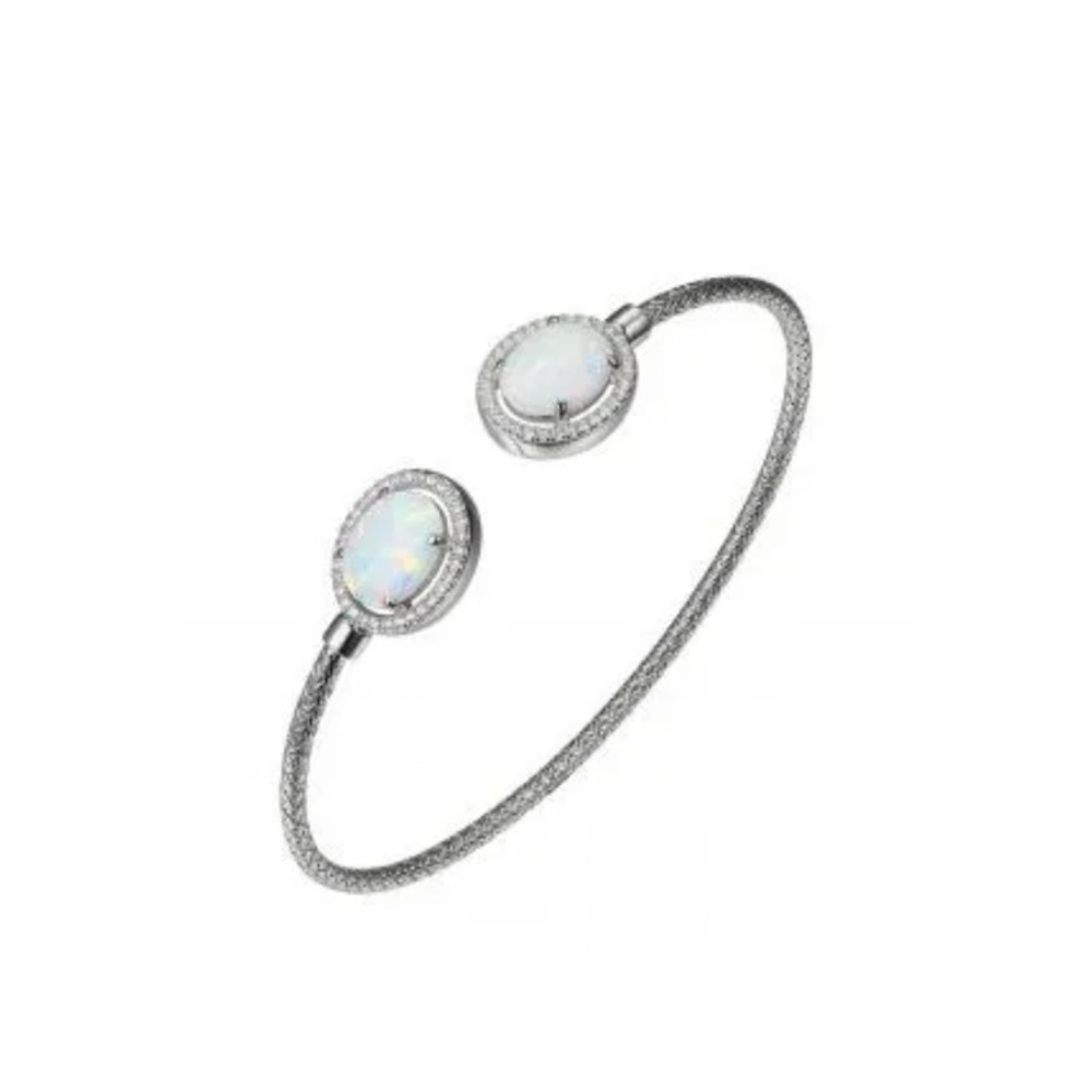 Sterling Silver Opal Cuff Bracelet